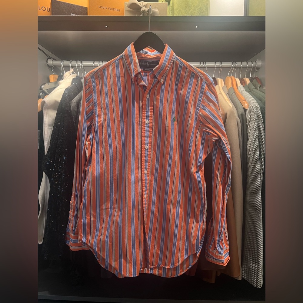 Polo Ralph Lauren Long-Sleeved Striped Poplin Dress Shirt (Men’s)